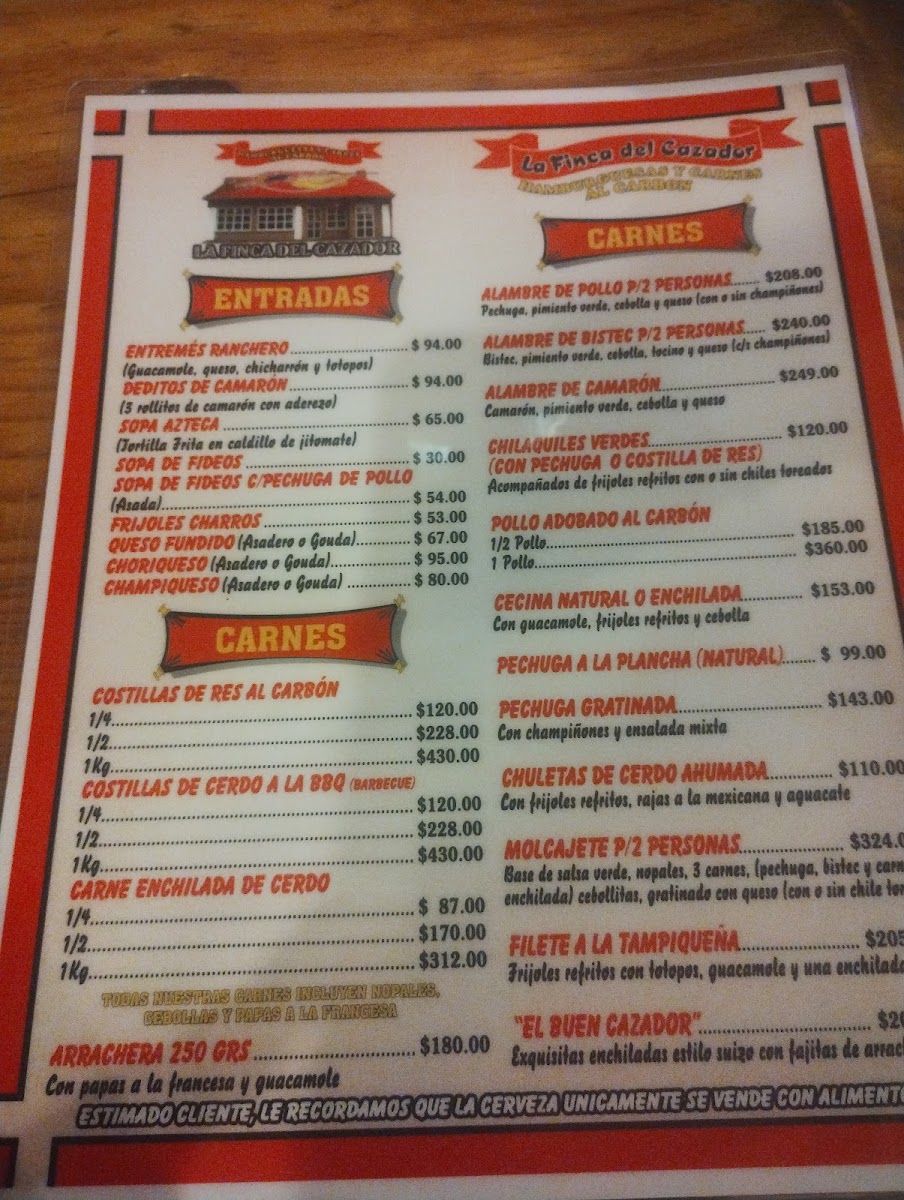 LA FINCA DEL CAZADOR Menu - Image 2