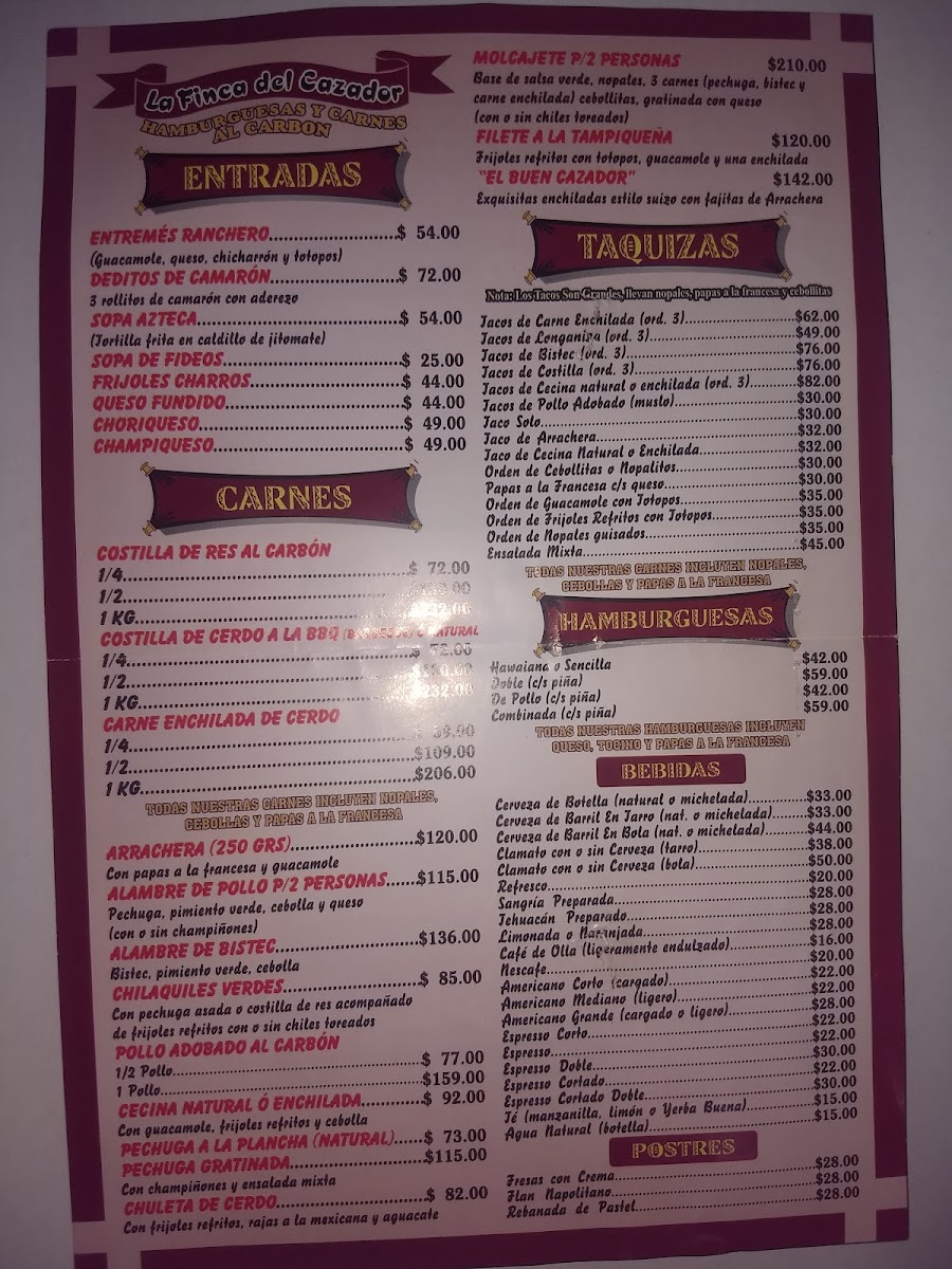 LA FINCA DEL CAZADOR Menu - Image 3